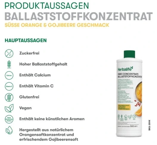 Herbalife Ballaststoff-Getränkekonzentrat Orange & Goji-Beere