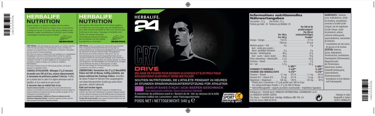 Herbalife24 CR7 Drive – Ausdauer-Getränk (540g Dose)