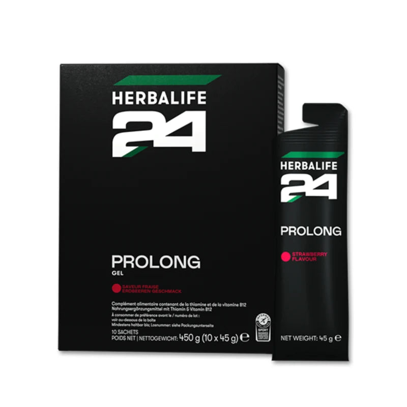 H24 Prolong Energy Gel Erdbeere – Kohlenhydrat-Gel (10x45g)